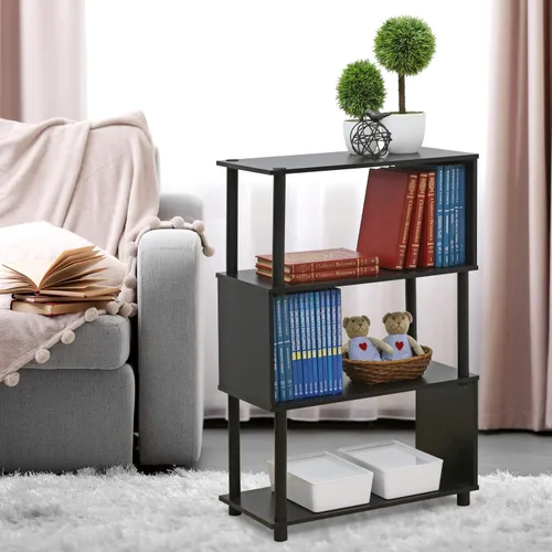 Miniatura 2 de FURINNO Brahms - Estantería de almacenamiento, 3 niveles, roble negro/negro
