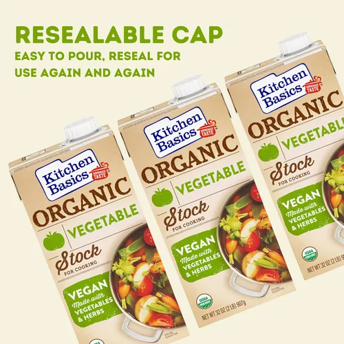 Miniatura 4 de Kitchen Basics Caldo de verduras orgánicas, 32 onzas (paquete de 12) Sin sabores artificiales, vegano, sin gluten