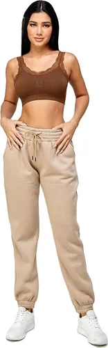 Miniatura 45 de IUUI Pantalones deportivos de cintura alta para mujer, con bolsillos, de algodón, holgados, atléticos