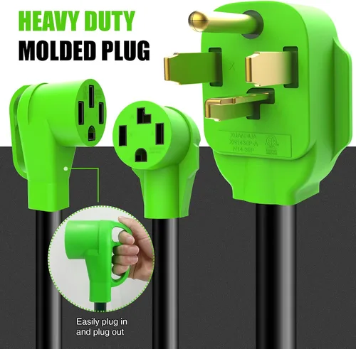 Miniatura 5 de NEMA 32-50R30R-30P - Adaptador divisor en Y para secadora de 4 clavijas y 30 amperios, cable STW de 10 AWG, 4 pies, 250 V 7500 W, para cargador