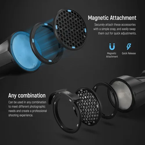Miniatura 3 de NEEWER CRM2 Kit de accesorios magnéticos para flash de cabeza redonda, juego de difusor modificador de luz Speedlite compatible con Godox V1 y V100