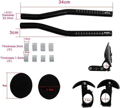 Miniatura 2 de UPANBIKE Manillar de bicicleta Reposo de bicicleta Manillar contrarreloj Ciclismo TT Bar Triatlón Aero Bar para bicicleta de carretera Bicicleta