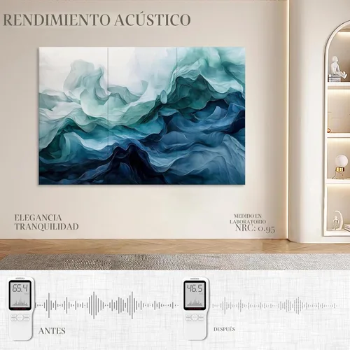 Miniatura 7 de Soon Global Paneles acústicos de pared, paneles acústicos artísticos de 72 x 48 pulgadas, paneles acústicos decorativos, paneles de pared acústicos