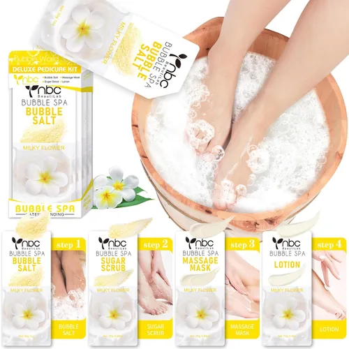 Miniatura 33 de Juego de spa de pedicura para pies, kit de pedicura para el hogar con sal de baño, loción hidratante de crema exfoliante para pies, cuidado de pies