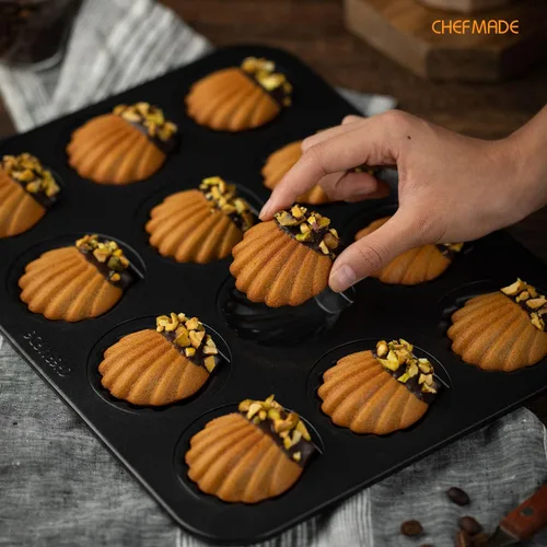 Miniatura 9 de CHEFMADE Madeleine - Sartén antiadherente de 12 cavidades de concha de vieira para hornear