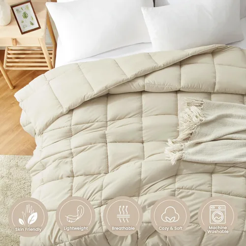 Miniatura 2 de Homelike Moment Edredón tamaño king - Inserto de edredón beige, alternativa al plumón, edredón ligero para cama king, ropa de cama ligera