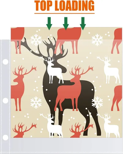 Miniatura 6 de Protectores de páginas de álbumes de recortes de 12 x 12, paquete de 100 páginas de repuesto pesadas para carpeta de álbumes de recortes y álbum