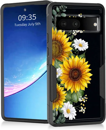 Miniatura 126 de Funda para Pixel 7a, resistente de doble capa híbrida de policarbonato duro de goma suave a prueba de golpes para Google Pixel 7A 6.1 pulgadas