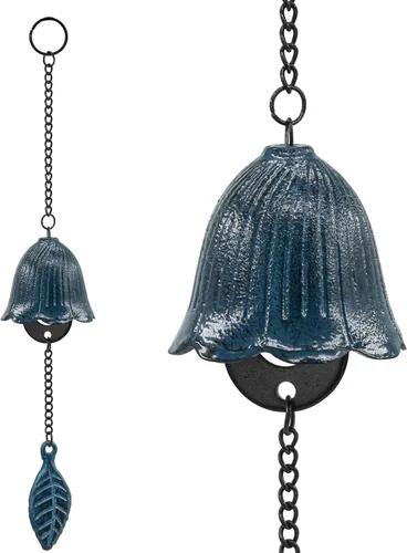 Campanillas de viento de hojas japonesas, pequeño colgante de campana de viento para colgar en el exterior, de hierro fundido, adorno para bendecir