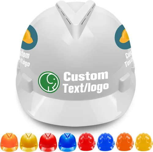 Cascos de seguridad personalizados para hombres, casco de construcción de logotipo personalizado Blanco