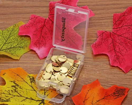 Miniatura 5 de Shapenty Dijes pequeños y redondos de acero inoxidable para estampado en blanco, mini discos para pulseras, aretes, collares, dijes, joyería