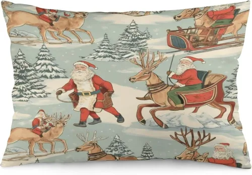 Miniatura 32 de Fundas de almohada refrescantes con diseño de reno burdeos, fundas de almohada lumbar para exteriores con cremallera invisible, funda de almohada