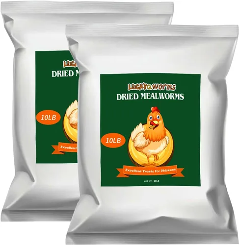 20 libras de gusanos secos, gusanos altos en proteínas para aves, pollos, tortugas, peces, hámsters y erizos, sin OMG y libres de químicos, alimento
