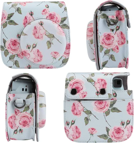Miniatura 3 de Yoption Funda para cámara instantánea compatible con Instax Mini 12/11/9/8/8+, bolsa de piel sintética para cámara con bolsillo y correa de hombro