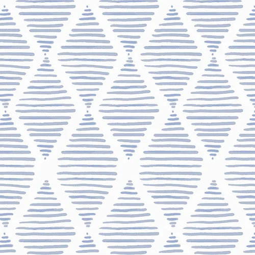 WENMER Papel tapiz geométrico para despegar y pegar de 17.3 x 118 pulgadas, papel tapiz de rayas azules y blancas, papel de contacto geométrico,