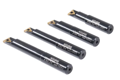Miniatura 8 de Accusize Industrial Tools Juego de 4 barras de mandrinar indexables de vástago redondo de 1/2 pulgadas con inserciones de carburo Tcmt21.50, 90