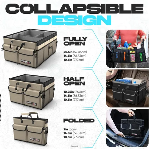 Miniatura 6 de FORTEM Organizador de maletero para SUV, organizador de maletero de automóvil, almacenamiento plegable, accesorios de coche para mujeres y hombres
