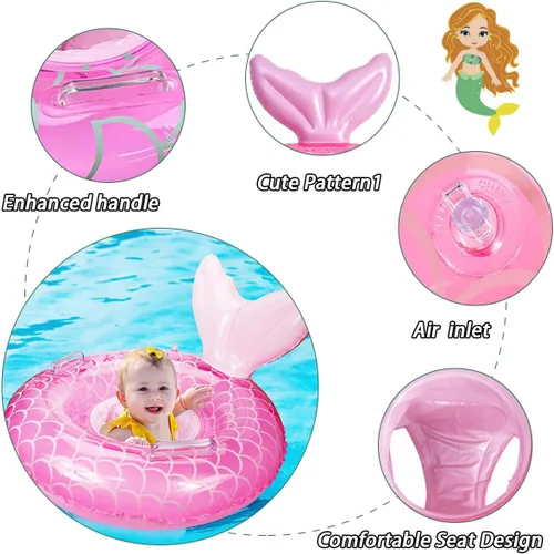 Miniatura 3 de Nuevos flotadores de piscina para bebés de UMBWORLD para niños pequeños de 8 a 48 meses, hasta 44lb, anillo de natación inflable con asiento