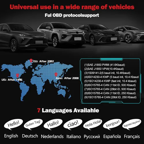 Miniatura 7 de Escáner de Diagnóstico OBD2, Lector de Códigos del Motor con Búsqueda de 35901 DTC, Modo 6 y 8, Preparación I/M para Todos los Autos OBDII desde