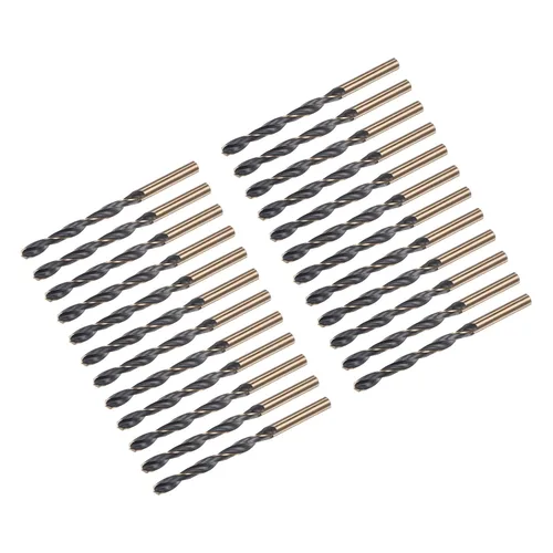 Miniatura 35 de uxcell Brocas Jobber de 0.118 in (0,118 pulgadas) de nitruro negro y oro recubierto de titanio M2 de alta velocidad (HSS) Brocas helicoidales