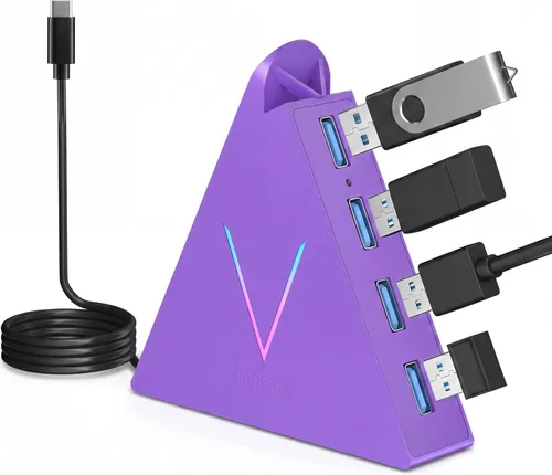 Miniatura 19 de Concentrador USB 3.0, JoyReken Separador USB de 4 Puertos para Laptop, Adaptador de Teclado y Mouse para PS4 Compatible con Xbox, PC, MacBook, Rosa
