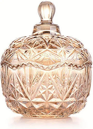 Miniatura 21 de Frasco de vidrio para caramelos de Navidad con relieve de lujo, con tapas, para joyas, tarros de caja de joyería small crown