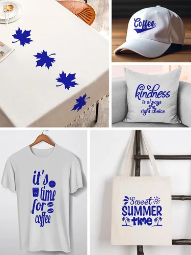 Miniatura 2 de Paquete de Vinilo de Transferencia de Calor Azul - Paquete de 16 de 12" x 10" Vinilo de Transferencia de Calor Azul para Camiseta, HTV Azul