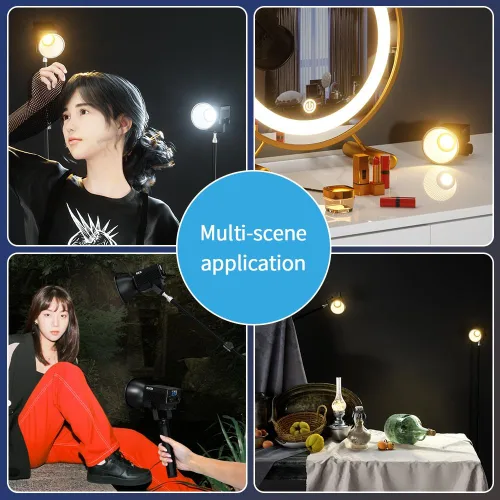 Miniatura 6 de Luz de video LED, luz de video bicolor de 60 W, mini luz de fotografía COB con control de 2.4G/APP, 2700K-7500K, CRI>96, TLCI>97, 8 efectos
