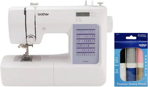 Miniatura 9 de Brother CS5055 Máquina de coser computarizada, 60 puntadas integradas, pantalla LCD, 7 pies incluidos, color blanco
