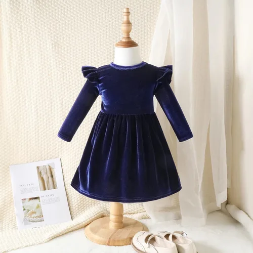 Miniatura 52 de IDOPIP Vestido tutú de terciopelo para niñas pequeñas, vestido de manga larga para princesa, Navidad, cumpleaños, fiesta, boda, vestidos de otoño e