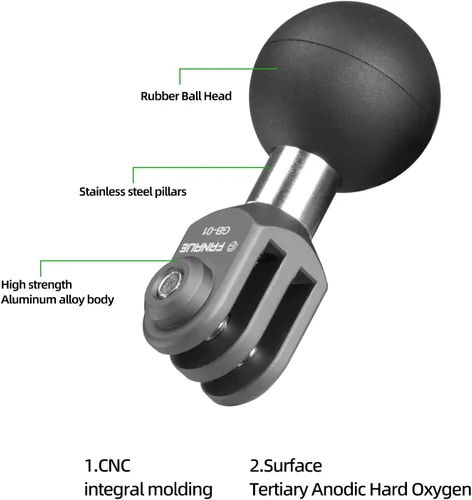 Miniatura 3 de FANAUE GB-01 Cámara de Acción Universal Adaptador de Bola Interfaz 1" Ensamblaje de Bola, Compatible con GOPRO Hero 9/10/11 y otras marcas