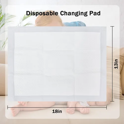 Miniatura 2 de Almohadillas desechables para cambiador de bebé 17 x 13 pulgadas (paquete de 25) Almohadillas impermeables de tela no tejida suave y transpirable