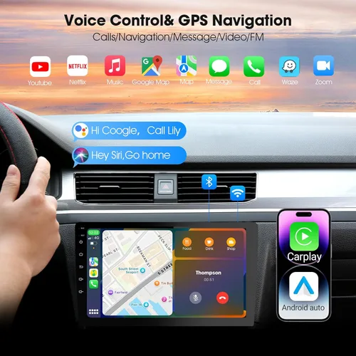 Miniatura 5 de Haudio Carplay - Pantalla para automóvil, CarPlay inalámbrico de 10.1 pulgadas y Android Auto, cámara de respaldo, estéreo de automóvil de doble