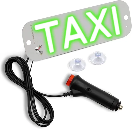 Miniatura 8 de Luz de taxi con enchufe Cig-arette, montaje de succión de taxi de 12 V CC en la lámpara de taxi con cubierta de viento del automóvil, 2 modos de Rojo