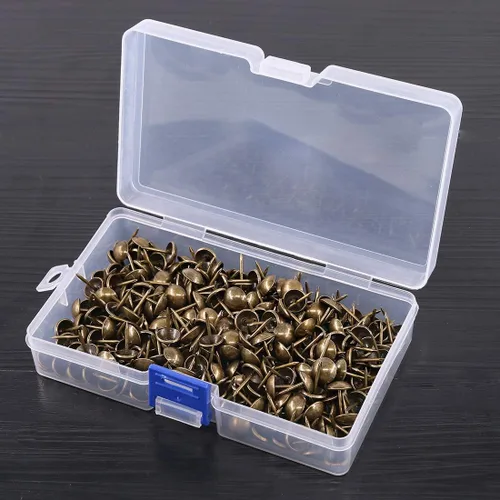 Miniatura 5 de Keadic 300 piezas de 7/16 pulgadas de diámetro, tachuelas de tapicería antiguas para muebles tapizados, tableros de corcho o proyectos de bricolaje