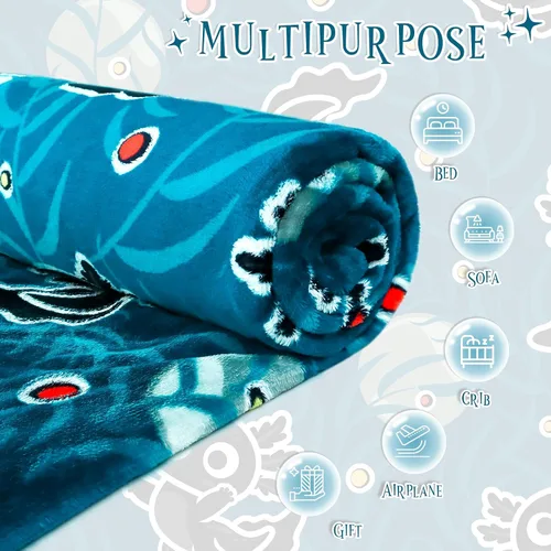 Miniatura 4 de Manta de ajolote para niños, regalo de juguete de ajolote para niños de 3 a 8 años, suave y acogedora manta de forro polar azul marino para cuna