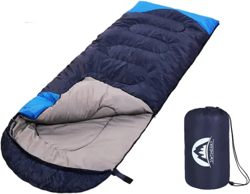 Miniatura 10 de SWTMERRY Saco de dormir para 3 estaciones (verano, primavera, otoño) clima cálido y fresco, ligero, impermeable, para uso en interiores y Verde