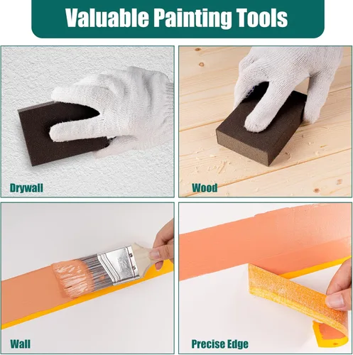 Miniatura 6 de Kit de rodillos de pintura, paquete de 19, rodillo de pintura de espuma pequeño de 4 y 2 pulgadas, mini rodillo de pintura con cubiertas de rodillos