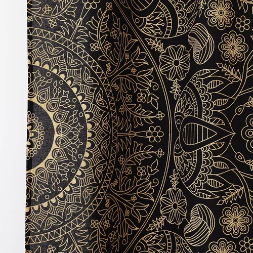 Miniatura 5 de Popular Handicrafts India Hippie Mandala Bohemia Hermoso Bosquejo Cortina Cortina Dormitorio Sala Balcón Cenefa Paneles Negro Oro
