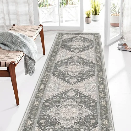 Miniatura 96 de OPPODREAM Alfombras suaves, pequeñas y lavables con parte trasera antideslizante, alfombra de cachemira sintética de pelo bajo, 2 x 3 pies, azul