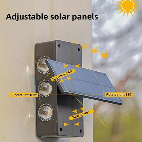 Miniatura 2 de ASLIDECOR Luces solares de pared con 2 modos de luz blanca cálida/blanco frío, iluminación decorativa impermeable para exteriores con panel solar