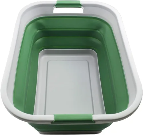 SAMMART Cesta de lavandería de plástico plegable de 36L (9.5 galones) Contenedor de almacenamiento plegable y organizador para ahorrar espacio,