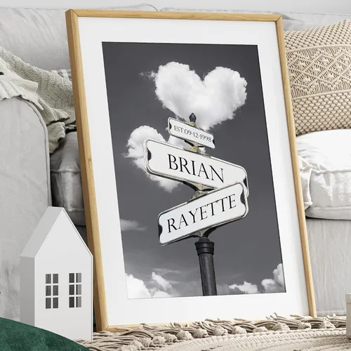 Miniatura 152 de Arte enmarcado de vacaciones con nombres de pareja en sillas de cubierta, regalo de amor perfecto para aniversario, boda. Con diferentes estilos