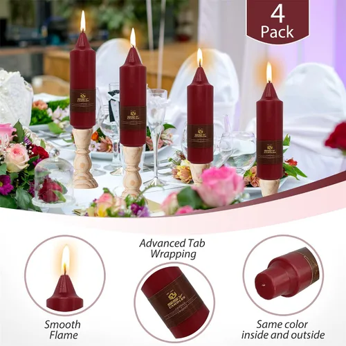 Miniatura 6 de Candelabros Rojos para Velas Cónicas Cortas de 5 pulgadas, Lindos Portavelas Pequeños Torcidos en Espiral, Candelabros Cónicos en Espiral