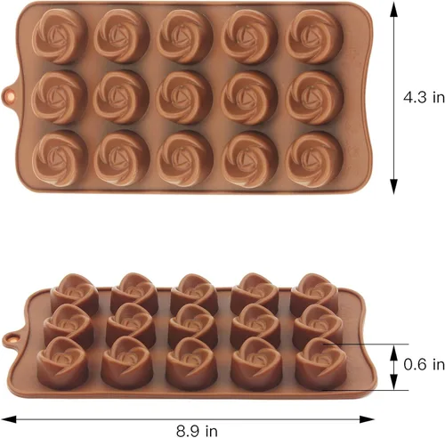 Miniatura 3 de homEdge Molde de trufa, juego de 4 moldes de silicona antiadherentes de grado alimenticio para gelatina de chocolate