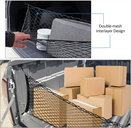Miniatura 3 de 2 redes de carga para camioneta para camioneta, 52 a 66 pulgadas, organizador de almacenamiento de carga, red de malla, accesorios para Ford F150