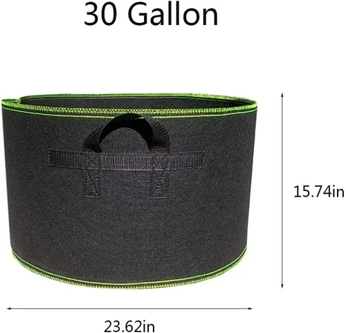 Miniatura 5 de Segreto Bolsas de cultivo de 30 galones de tela no tejida de aireación gruesa de alta resistencia para macetas de plantas con asas para jardín