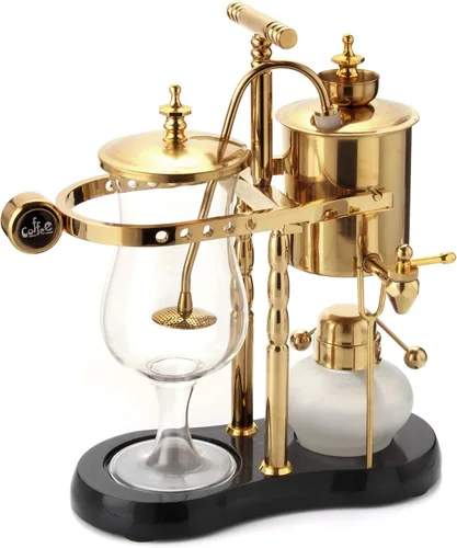 Miniatura 2 de Cafetera eléctrica de lujo belga, estilo familia real, de doble columna., dorado, (Golden-B)