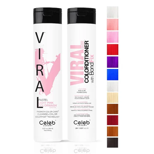 Celeb Luxury Viral Healthy Champú Colorwash colorante Depósito Duo y acondicionador Colorditioner + BondFix Bond Reconstructor, vegano, basado en