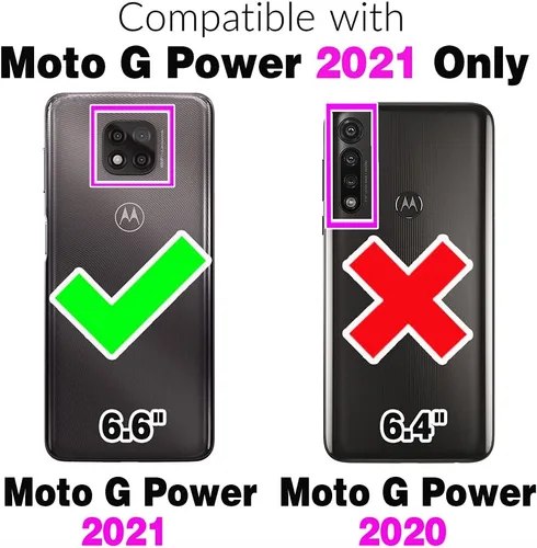 Miniatura 2 de Asuwish Funda de teléfono para Moto G Power 2021 con protector de pantalla de vidrio templado y tarjetero de cuero con diseño de flores, soporte